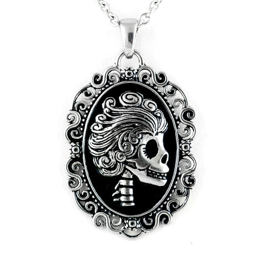 The Ghoulish Damsel Cameo Necklace
