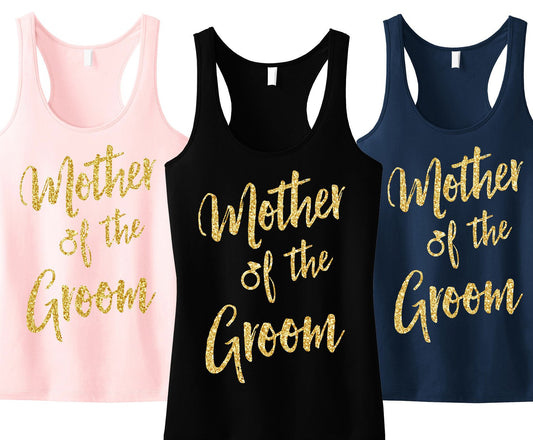 Mother of the Groom Script Tank Top with Gold